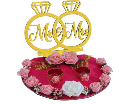 THE BRIDE MADE Mr & Mrs engagement ring Wood Decorative Platter