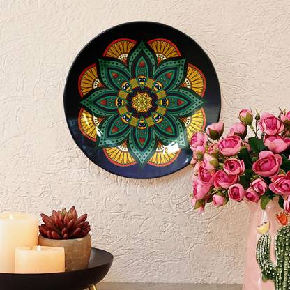 JIKRAA Mandala Plate Ceramic Decorative Platter