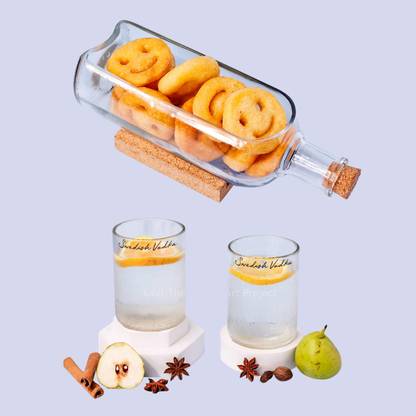 Kavi The Poetry-Art Project Absolut Bottle Set, Glass Decorative Platter
