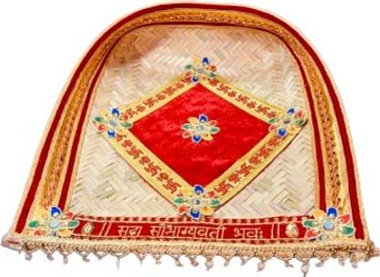 Shubh Muhurat Bamboo Decorative Supa - Wedding Ceremony Item Bamboo Decorative Platter