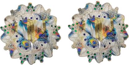 Firmus Feather Design Handmade Peacock Morpankh White Laddu Gopalji (Pack of 2)(Size-6) Dress