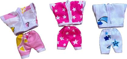 laddu Gopal Kanha ji laddu gopal summer cotton night suit set of 6 combo dresses SIZE NO. 3 Dress