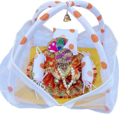 KAMAL CHILD CARE Laddu Gopal Bed 0 to 6 No. Laddu Gopal Ji Jhula, Singhasan, Lord Krishna ji Bed Dress