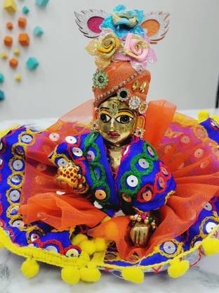 Mahashringar Navratri Special Chaniya Choli Designer Dress Laddu Gopal/Kanha Ji (Size 1) Dress