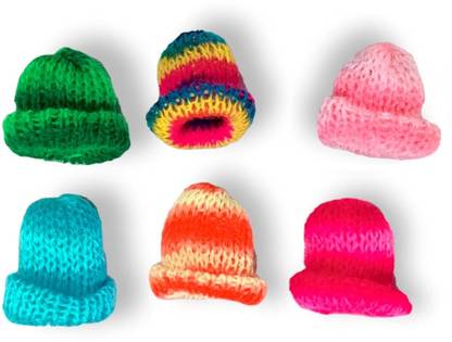 Firmus Laddu Gopal Woolen Cap Set of 6 Topi for Winter (Size-0) Dress