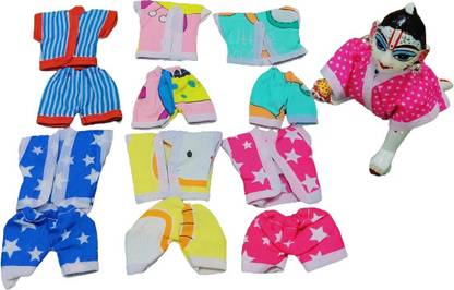tilak shringar combo of 6 laddu gopal g cotton night suit / nikkar suit size 3(random colour) Dress