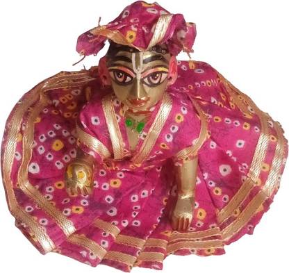 Kanha Laddu Gopal g cotton summar dress with cap(size 5)random 0ne print color Dress