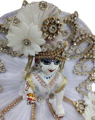 tilak shringar laddu gopal ji sharad purnima special heavy fancy dress with choli/mukut(size 3) Dress