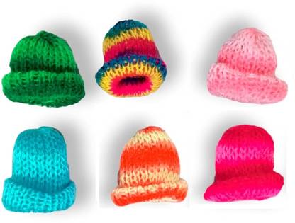 Firmus Laddu Gopal Woolen Cap Set of 6 Topi for Winter (Size-6) Dress