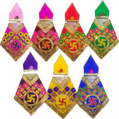 S A Gifts Sai Baba Swastik Embroidery Work Vastra|Premium Poshak|Ideal for 4.5inch Saibaba Dress