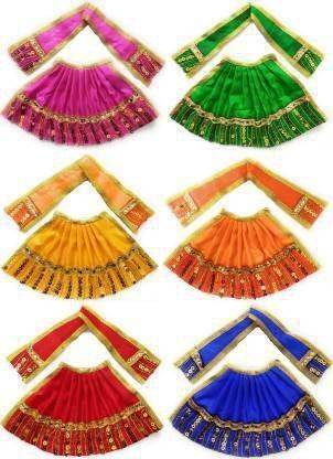 AVplast Durga Maa, Laxmi Maa, Mata Rani, Lehanga & Chunri/Patka Pack of 6(2-3no) Dress
