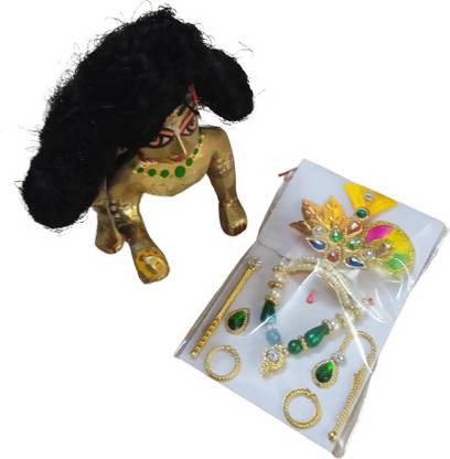 Kanha combo of 2 laddu gopal ji mukut set\simple hair \bal(size 0to2)S Deity Ornament
