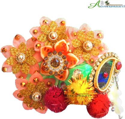 Anantadrishti Shri Laddu Gopal Ji Pagri/Mukut Shri Krishna Pagdi For 2 No Idol Dress