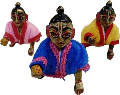SHYAM set of 3 laddu gopal ji wintar night suit [size 5] randam color Dress