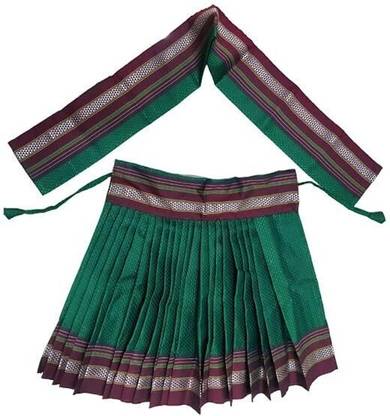 Punyatva Varalakshmi Goddess Kalash Khan Saree (Green Big) / Mata Rani Poshak Dress