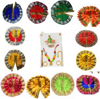 PUCHKOO Laddogopal poshak size -0&1 no 12 pcs with sringar set Dress