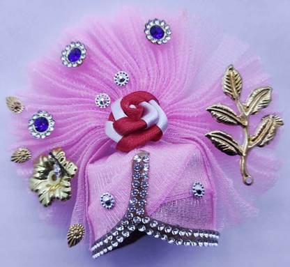 Parth Pagadi Kanha ji Mukut for 4 no size, pink color turban, pagadi for krishna Dress