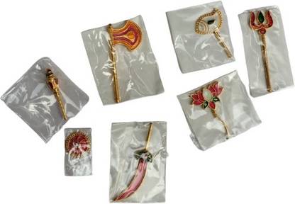 Firmus Maa durga shastra set of 7 weapons for money & safety | lord Vishnu Deity Ornament