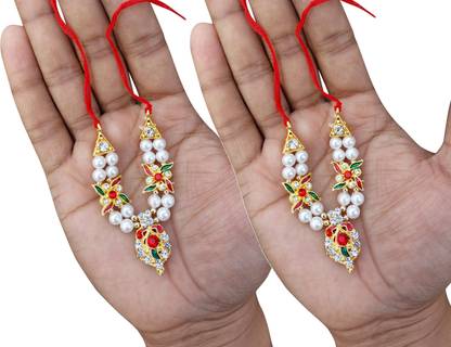 SEKDA’S-Aesthetic in Theism Swastik Diamond Perl Mala For LadduGopal LaxmiGaneshJiEtc Mala Size 3" Deity Ornament