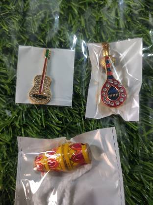giftsrus Laddu Gopal /Thakur Ji Music Brass Toys-Guitar/Veena/Dholak Deity Ornament