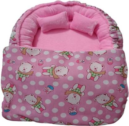 Radhay Krishna Laddu Gopal Bedding Set Pink Teddy Dress