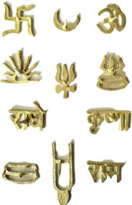oyssta Tilak Stamps Puja Tika Special Stamp (Pack of 11) Different Religious Symbol Deity Ornament