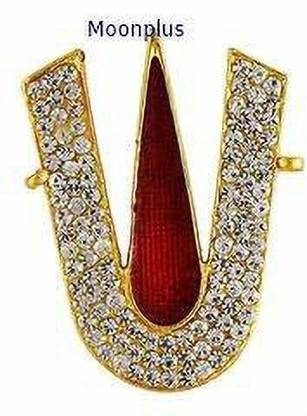 moonplus Gold Plated Vishnu Nama/Balaji Nama/Perumal Namam/Bindhi/Pottu Deity Ornament