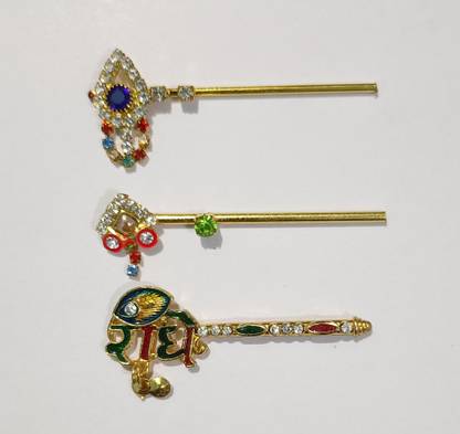 AJ ONSALE Kanha/krishna ji bansuri small size Pack of 3 Deity Ornament
