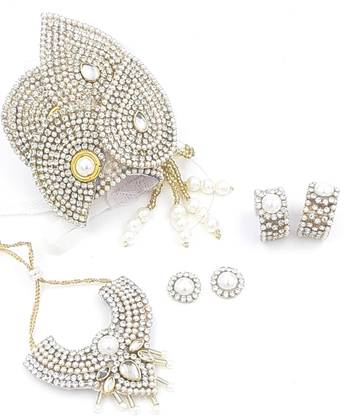 SHRIJIKESHAV Ladoo Gopal Ornaments | Laddu Gopal Krishna Thakurji Jewellery set size 1 or 2 Deity Ornament