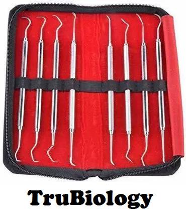 TRU BIOLOGY Imported DENTAL Hand Scaler, Set of 8pc Dental Elevator ...