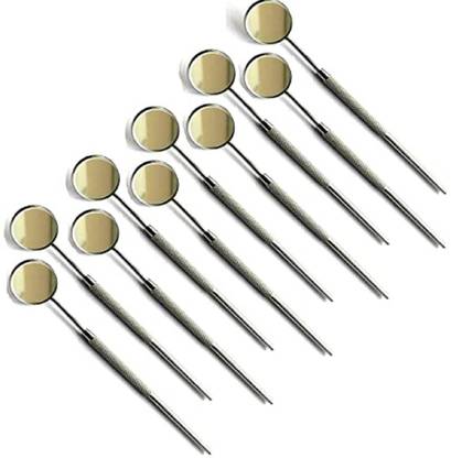 GOLDFINCH Dental Mouth Mirror with Handle MADE STAINLESS STEEL (PACK OF 10 PCS) Dental Elevator