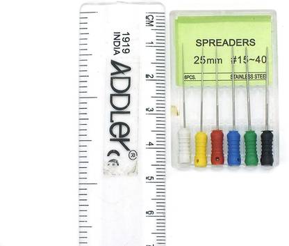 ADDLER Dental Endo Spreader Root Canal File 25MM Size 15-40. Pack of 6. Dental Elevator