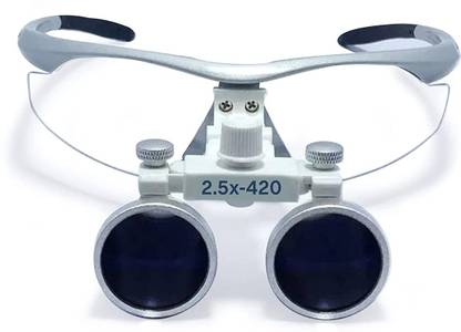 EndoKing Dental Loupes 2.5x With Plastic Frame (Led HeadLight Free) -Silver Dental Elevator