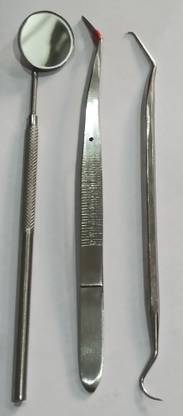 cheaper Dental Pmt Set of 3 Pcs (Mirror With Handle, Tweezer, Probe Double Ended) Dental Elevator