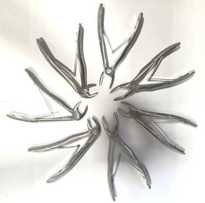 pyrax Dental Den Fluent Pedo Extraction Forceps Kit, Set Of 7 Pcs Dental Elevator