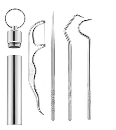 SAKEXA Stainless Steel Teeth Cleaning Tool Kit, Teeth Cleaning Picks Flosser
