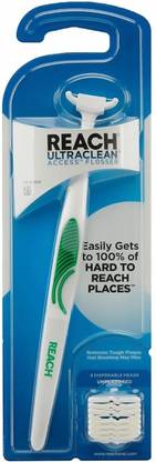 LISTERINE Ultraclean Access Flosser + 8 Refill Dental Flosser Heads