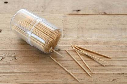 cezliar Wooden Bamboo Toothpicks with Dispenser Box