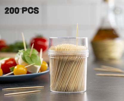 Red Champion Disposable Kebab stick roast stick barbecue Stick Wood Roast Fork (Pack of 200)