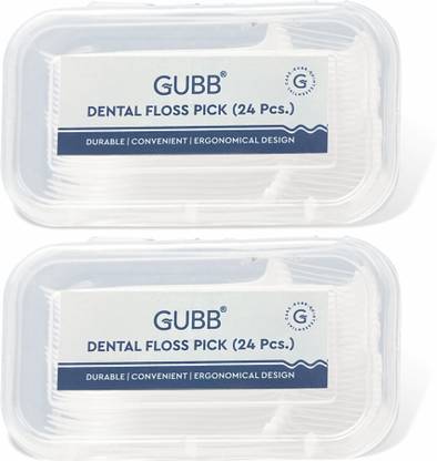 GUBB Dental Floss Pick Pack of 2 - 24 Picks Each