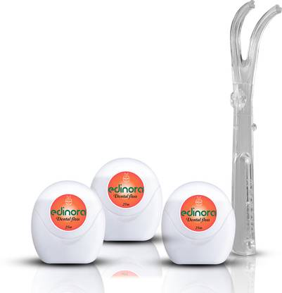 Edinora 25m Long PTFE Waxed Dental Floss | Extra Long & Sturdy Floss holder