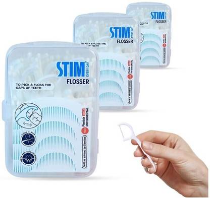 STIM Flosser : Fixed Floss with Toothpick : Pack of 3