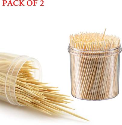 Wanzhow High Quality Tikka Stick Bamboo Wooden Toothpick Stick Fruit Skewer Pointed Tip