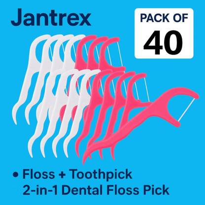 Jantrex Gentle Gum Flossers with Comfortable Grip and Sharp Toothpick for Tight Gaps