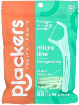 Plackers Micro Mint Flossers, 90 Count