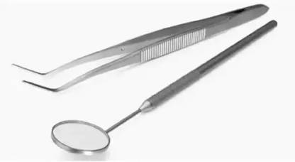 Forgesy DENTAL TWEEZER + DENTAL MIRROR (PACK OF 2PCS) COMBO SET Dental Implant