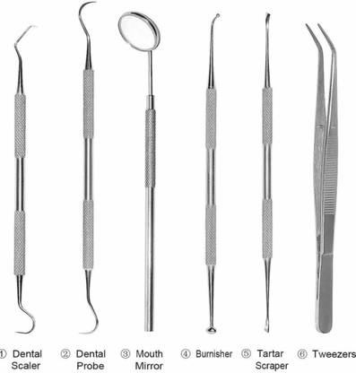 ARINEO Dental Instruments Kit Stainless Steel Oral Care Set Of 6 Pc Dental Implant