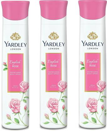 Yardley London Women English Rose 150ML Each (Pack of 3) Deodorant Spray  -  For Women