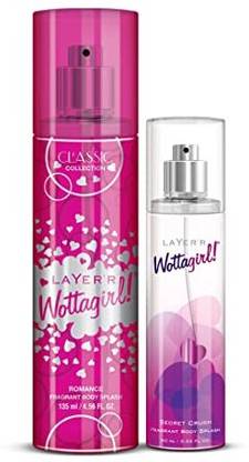 LAYER'R Classic Collection Romance Body Splash 135ml With Secret Crush 60ml Body Spray  -  For Women
