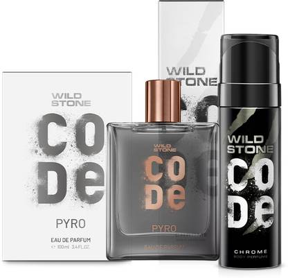 Wild Stone CODE Pyro Long Lasting Perfume 100ml & Chrome 120ml Deodorant Spray  -  For Men